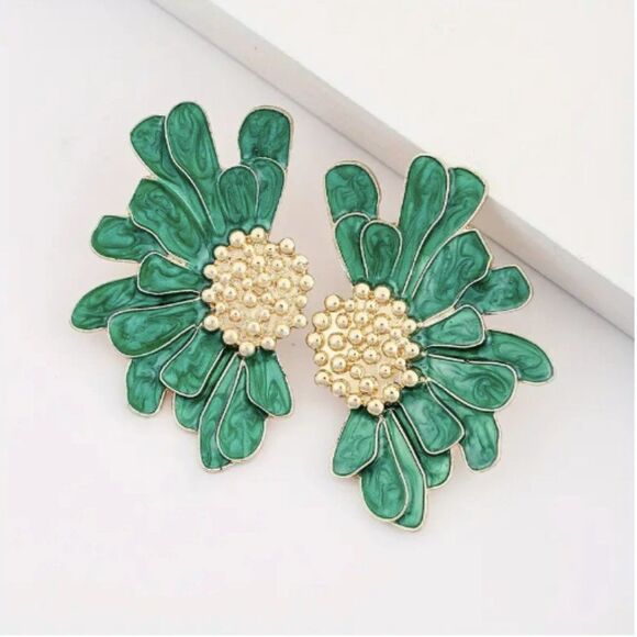 🔅🆕🔅 BoHo Pink White Black Green Daisy Flower Earrings✨ - Picture 6 of 13